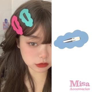 【MISA】波浪髮夾 雲朵髮夾/韓國設計可愛波浪雲朵造型BB夾2入組(10色任選)