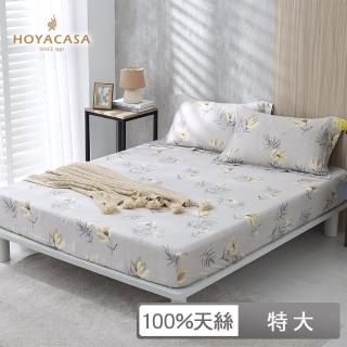 【HOYACASA】100%天絲床包枕套三件組- 森語(特大)