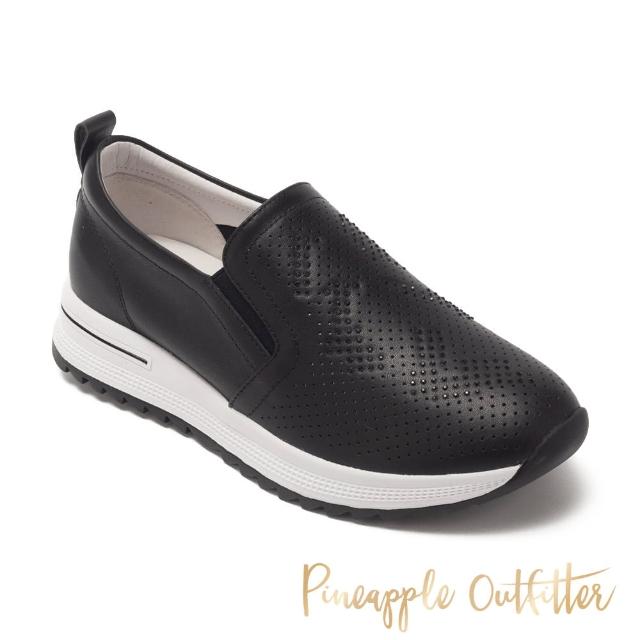 【Pineapple Outfitter】KAIKO 真皮亮鑽彈性運動休閒鞋(黑色)