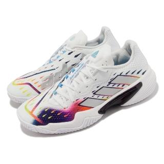 【adidas 愛迪達】網球鞋 Barricade W 女鞋 白 彩色 緩震 抗扭 運動鞋 愛迪達(GW3817)