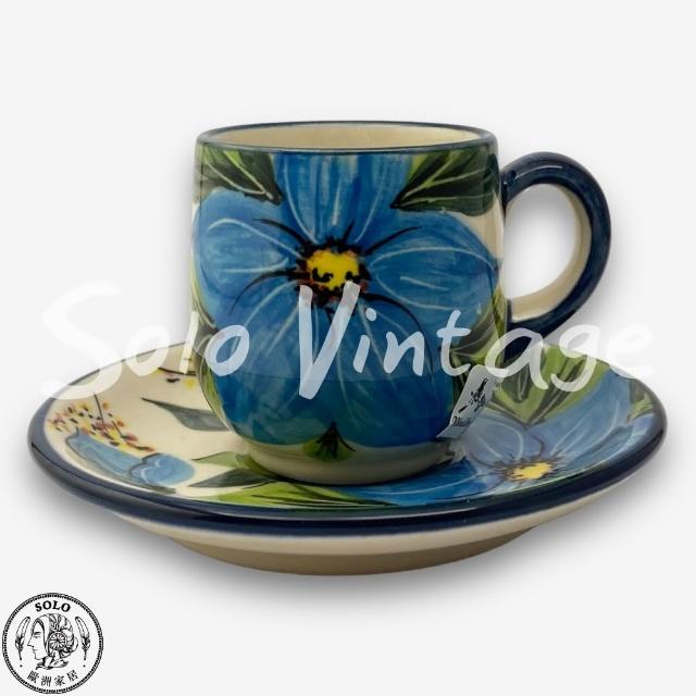 【SOLO 波蘭陶】Marianna 波蘭陶 100ML 濃縮咖啡杯盤組 藍木槿系列