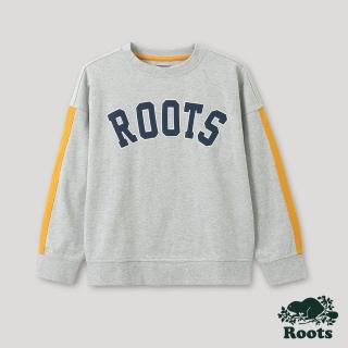 【Roots】Roots大童-戶外玩家系列 經典LOGO有機棉大學Tee(混色灰)