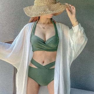 【SeasonsBikini】兩色高腰綁帶顯瘦泳衣 -789(綁帶泳衣)
