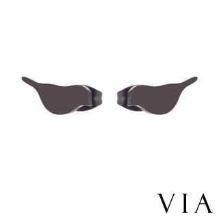 【VIA】白鋼耳釘 白鋼耳環 小鳥耳環/動物系列 可愛小鳥造型白鋼耳釘(黑色)