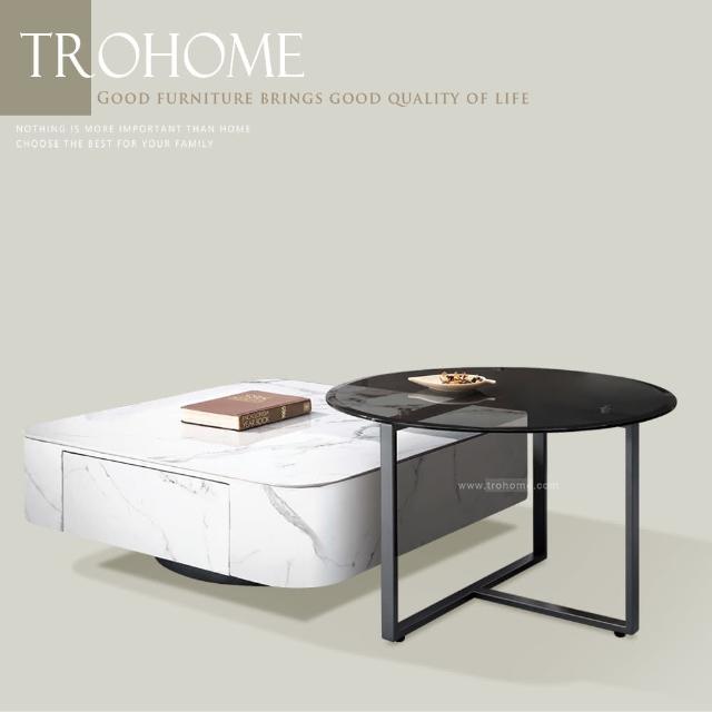 【Trohome 拓家設計家具】Ollie 岩板方形大茶几 / 小茶几組