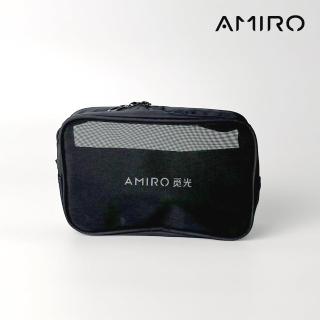 【AMIRO】化妝包-黑色(收納包 化妝包 盥洗包 隨身鏡 放大鏡 情人節 禮物 抗老)