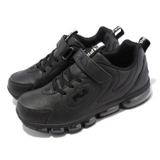 【FILA】慢跑鞋 J443X 大童鞋 女鞋 黑 氣墊 路跑 運動鞋 斐樂(3J443X000)