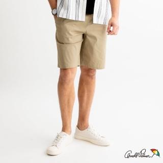 【Arnold Palmer 雨傘】男裝-後口袋設計抽繩休閒短褲(卡其色)