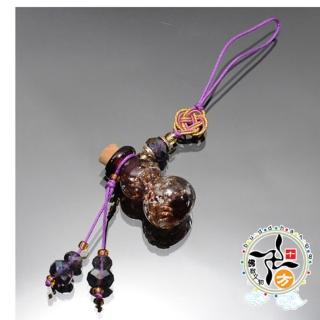 【十方佛教文物】葫蘆紫琉璃精油瓶掛飾(興旺自身的財運)