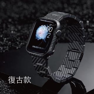 【PITAKA】AppleWatch 全尺寸共用 碳纖維磁扣商務錶復古款(支援8/7/6/5/4/3/SE/Ultra)