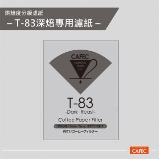 【CAFEC】三洋日本製T83深焙豆專用白色錐形咖啡濾紙 1~2人份 100張 DC1-100W(適用HarioV60濾杯)