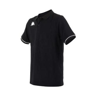 【KAPPA】男短袖POLO衫-上衣 純棉 慢跑 運動 黑白(321327W-A08)