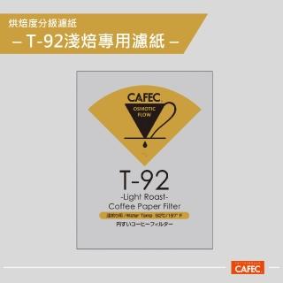 【CAFEC】三洋日本製T92淺焙豆專用白色錐形咖啡濾紙 2-4人份 100張 LC4-100W(適用HarioV60濾杯)