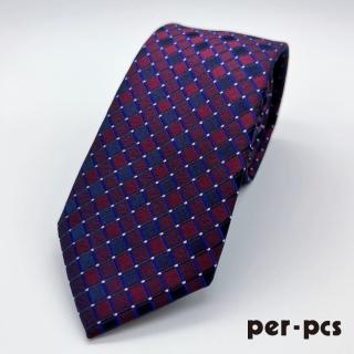 【per-pcs 派彼仕】歐式時尚格紋領帶＿紫紅格紋(PW2007)