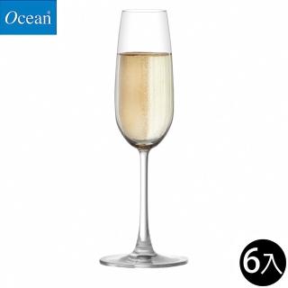 【Ocean】香檳杯 氣泡酒杯 210ml 6入組(香檳杯 氣泡酒杯 無鉛玻璃)