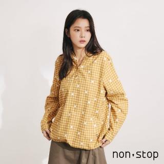 【non-stop】復古圓點側綁帶長版襯衫-2色