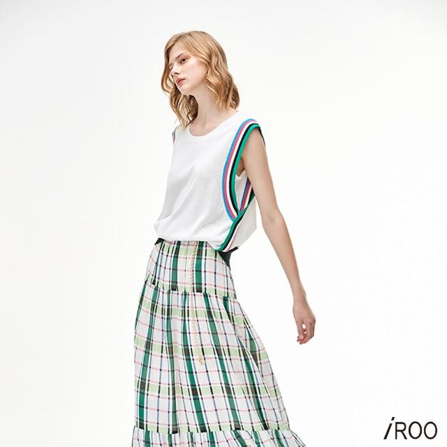 【iROO】側織帶配色經典設計無袖背心