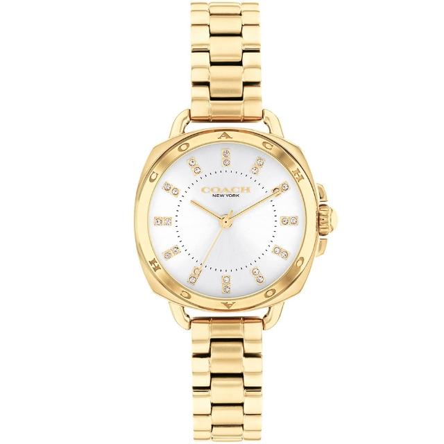 【COACH】官方授權經銷商 知性風采氣質手錶-28mm/金x銀 母親節 禮物(14504153)
