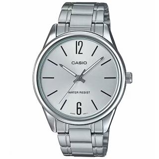 【CASIO 卡西歐】簡約時尚不鏽鋼腕錶/銀(MTP-V005D-7B)