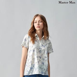 【Master Max】純棉襯衫領滿版花朵短袖上衣(8317109)