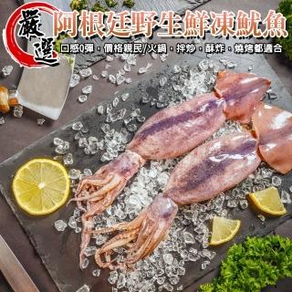 【三頓飯】嚴選阿根廷野生鮮凍魷魚(共8尾_2尾/260-340g/包)
