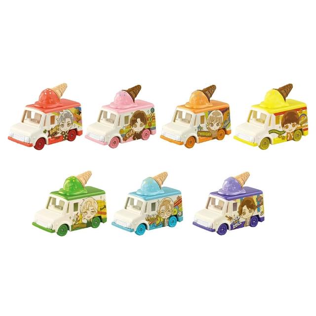 【小禮堂】TOMICA多美小汽車 TinyTAN BTS 防彈少年團冰淇淋造型車 - 7入(平輸品)