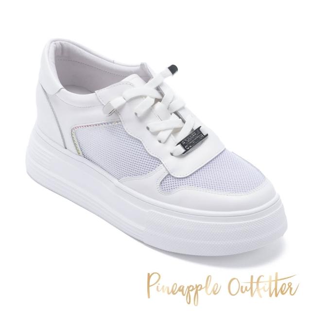 【Pineapple Outfitter】KAPUA 真皮亮鑽套穿厚底休閒鞋(白色)