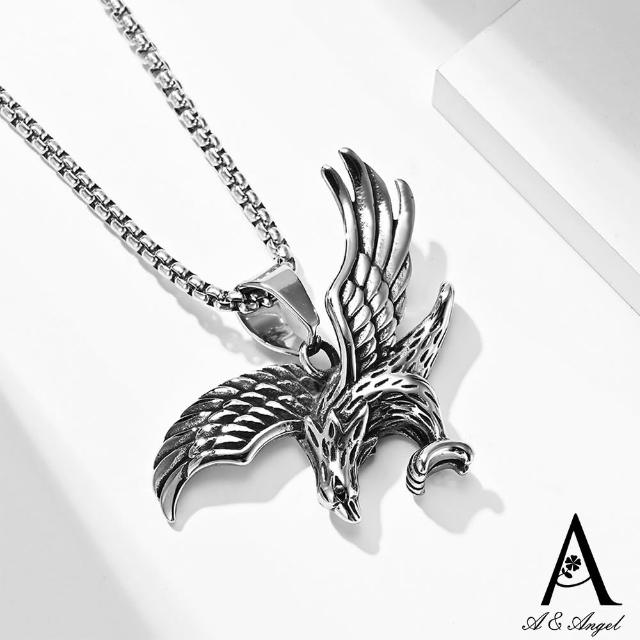 【ANGEL】驕傲老鷹立體個性鈦鋼長項鍊(銀色)