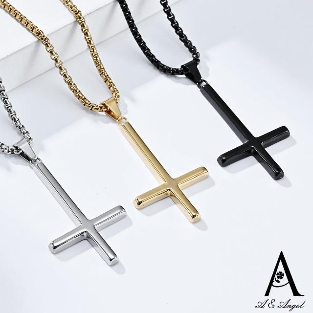 【ANGEL】教皇十字架歐美中性鈦鋼長項鍊(3色可選)