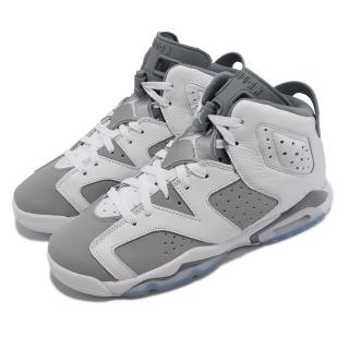 【NIKE 耐吉】Air Jordan 6 Retro GS 大童鞋 女鞋 Cool Grey 6代 喬丹 休閒鞋(384665-100)