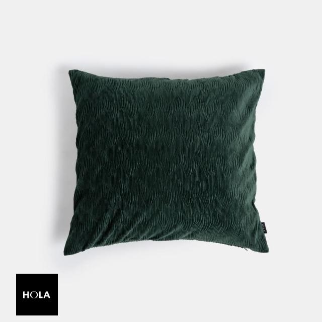 【HOLA】素色仿絲絨壓摺抱枕50X50CM-琉璃綠