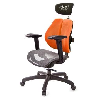 【GXG 吉加吉】雙軸枕 中灰網座 2D滑面升降扶手 雙背工學椅(TW-2706 EA2J)