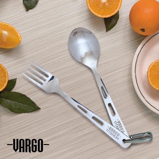 【Vargo】Titanium Spoon & Fork Set 純鈦餐具湯叉兩件組 鈦金色 #T201