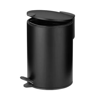 【KELA】Mats腳踏式垃圾桶 黑3L(回收桶 廚餘桶 踩踏桶)