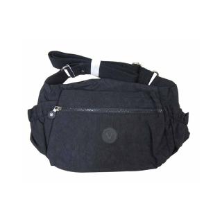 【SNOW.bagshop】休閒斜側包小容量二層主袋(進口專櫃超輕防水尼龍布隨身肩背可斜側背可刷洗)