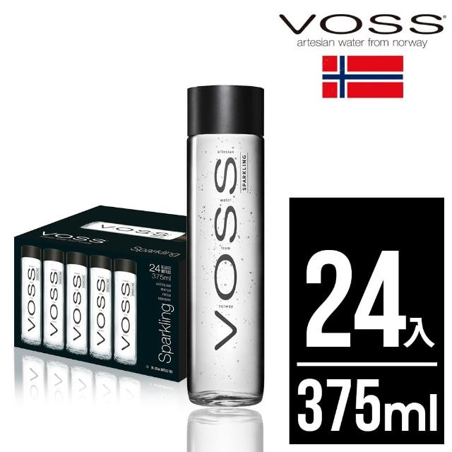 即期品【VOSS 芙絲】挪威氣泡礦泉水-玻璃瓶裝375mlx24入(效期至2025.03.02)