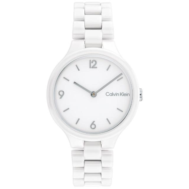 【Calvin Klein 凱文克萊】CK 陶瓷雙針女錶-32mm(25200076)