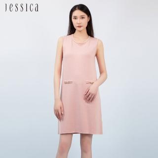 【JESSICA】舒適親膚小香風無袖針織洋裝23217A