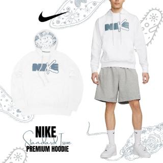 【NIKE 耐吉】長袖上衣 Standard Issue Premium Hoodie 男款 白 藍 寬鬆 連帽上衣(DV9502-100)