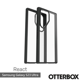【OtterBox】Samsung Galaxy S23 Ultra 6.8吋 React輕透防摔殼(黑透)