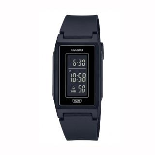 【CASIO 卡西歐】LF-10WH-1D 時尚簡約運動輕盈細長環保數字電子錶 全黑-1D