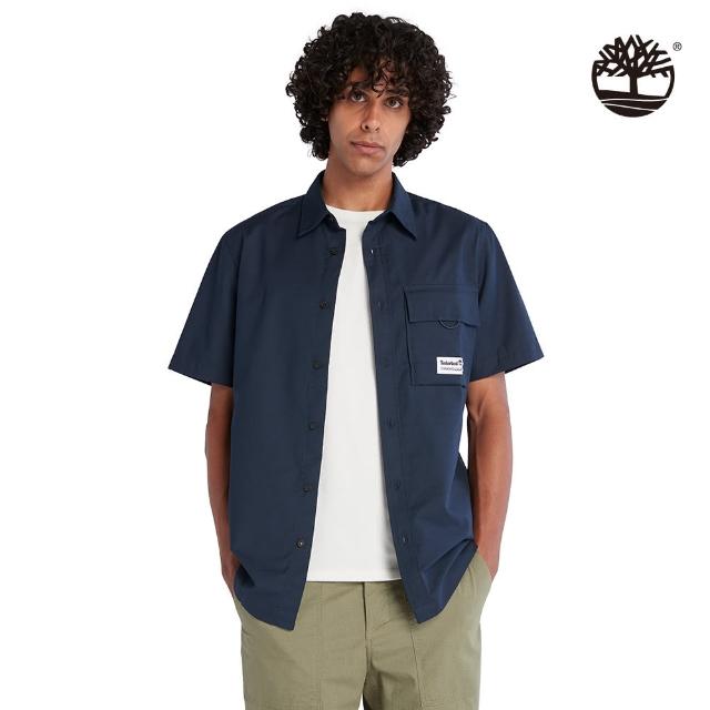【Timberland】男款深藍色Outlast短袖襯衫(A6RCW433)