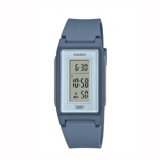 【CASIO 卡西歐】LF-10WH-2D 時尚簡約運動輕盈細長環保數字電子錶 粉藍
