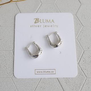 【BLUMA】爵士女伶純銀耳環(簡約925純銀飾品 抗過敏圓圈 個性 有型 優雅 韓風 閨蜜禮物 飾品禮盒)