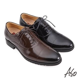 【A.S.O 阿瘦集團】A.S.O 霸足防潑水鏡面壓紋綁帶紳士鞋(多款任選)