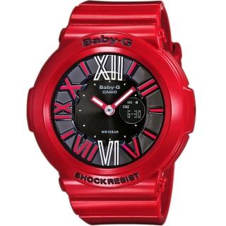 【CASIO 卡西歐】BABY-G 霓虹雙顯腕錶-紅(BGA-160-4B)