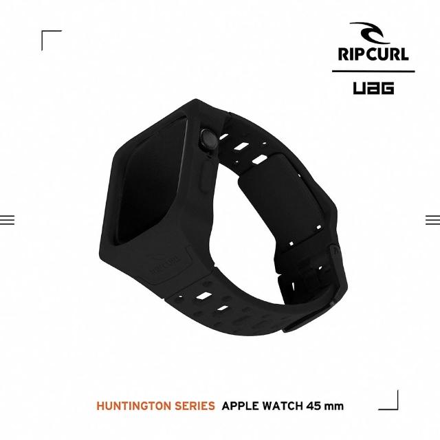【UAG】X RIP CURL Apple Watch 45mm 矽膠保護殼運動錶帶-極限黑(UAG)