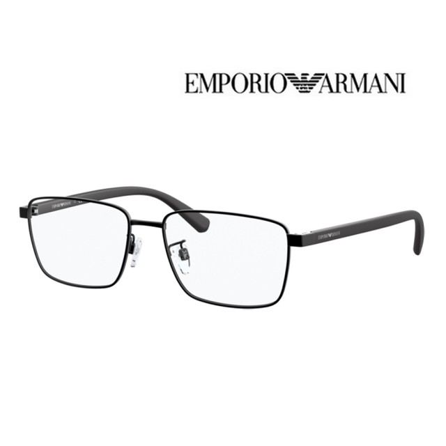 【EMPORIO ARMANI】亞曼尼 輕量款 金屬複合光學眼鏡 EA1115D 3014 亮黑 公司貨