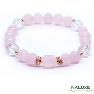 【Naluxe】粉晶 白水晶 設計款開運手鍊(招桃花、旺人緣、增進人際關係、情人節好禮)