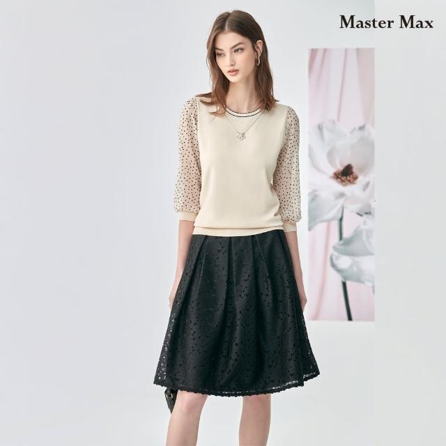 【Master Max】側開拉鍊燒花硬挺蕾絲短裙(8312001)
